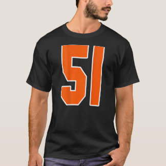 Back Print Orange Sports Block Number 51 For Sport T-Shirt