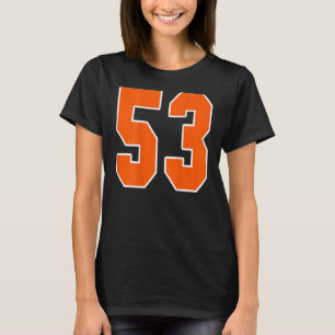 Back Print Orange Sports Block Number 53 For Sport T-Shirt