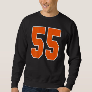 Back Print Orange Sports Block Number 55 For Sport Sweatshirt