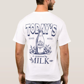 Back Print Today's Good Mood Vintage Dairy T-Shirt