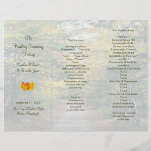 Back Road Tri-Fold Wedding Program Template