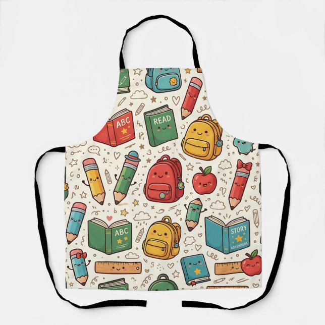 Back School Apron - Cute Pattern (Front)