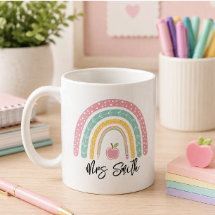 back School Rainbow Teacher Life Coffee Mug