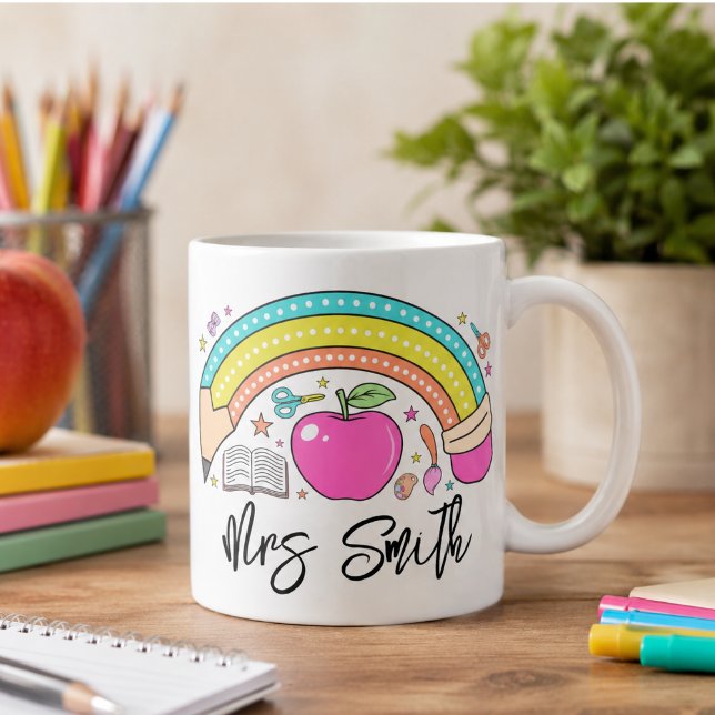 back School Rainbow Teacher Life Coffee Mug (back School Rainbow Teacher Life Coffee Mug)