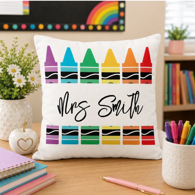 back School Rainbow Teacher Life Cushion (back School Rainbow Teacher Life Throw Pillow)