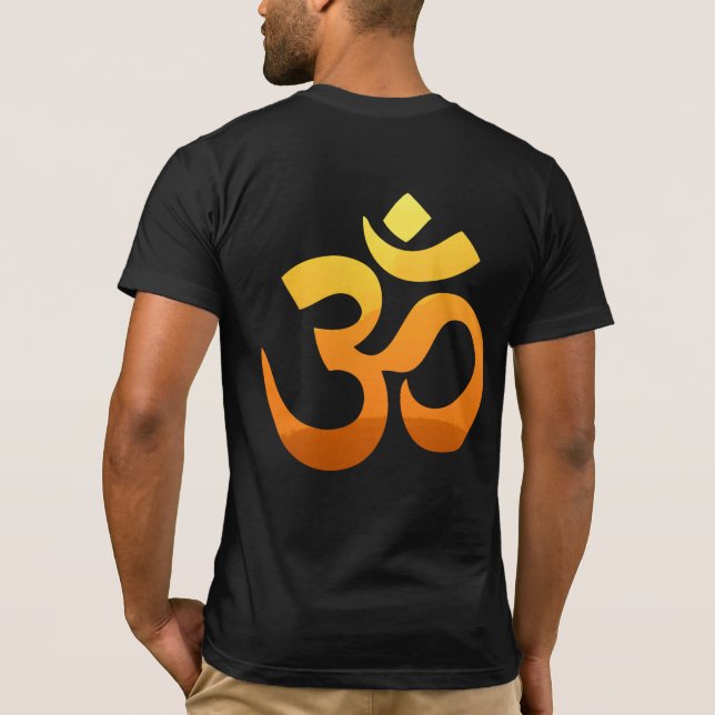 Back Side Om Mantra Gold Sun Meditation Yoga Men's T-Shirt (Back)