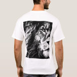 Back Side Print Pop Art Lion Face Template Mens T-Shirt<br><div class="desc">Pop Art Lion Face Template Modern Elegant Men's Basic White T-Shirt.</div>