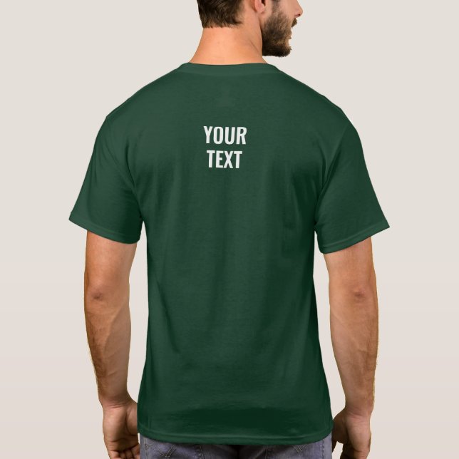 Back Side Print Template Mens Deep Forest Green  T-Shirt (Back)