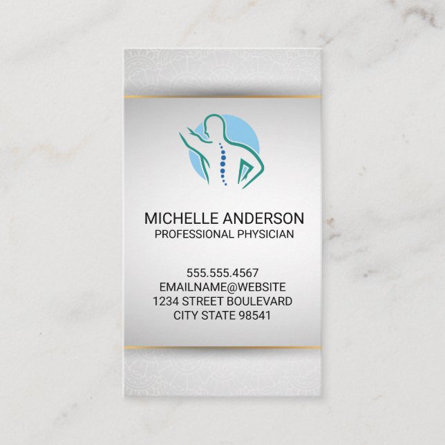 Back Spine Logo | Chiropractor | Massage Therapy Business Card (Front)
