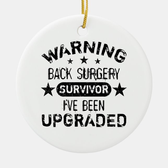 Back Surgery Humour Upgraded Ceramic Tree Decoration (Front)