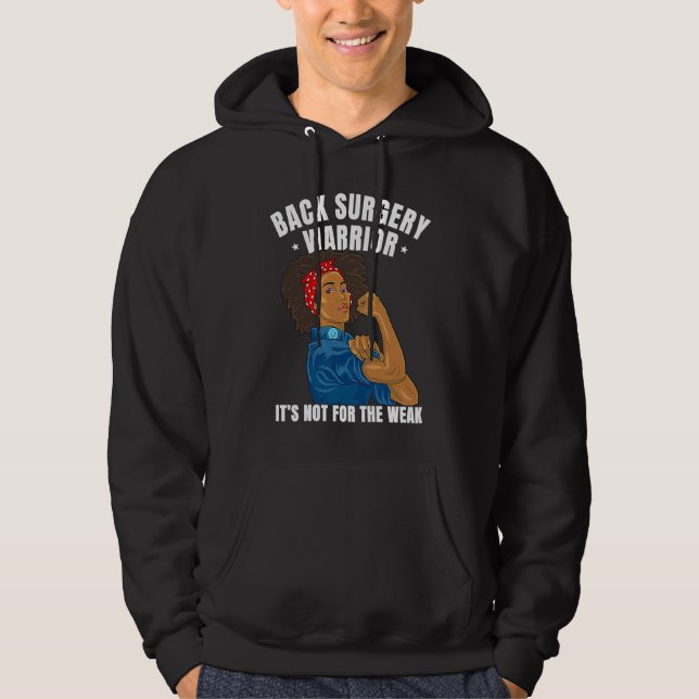 Back Surgery Warrior African American Women Black  Hoodie (Front)