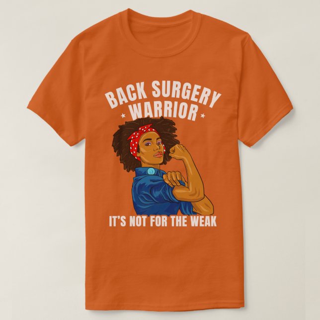 Back Surgery Warrior African American Women Black T-Shirt (Design Front)