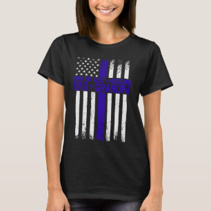 Back The Blue American Flag Man Of God Husband Dad T-Shirt