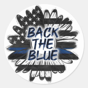 Back The Blue Classic Round Sticker