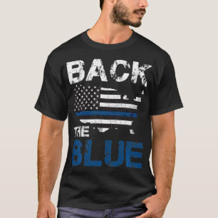 Back The Blue Defend the Police American Flag USA  T-Shirt