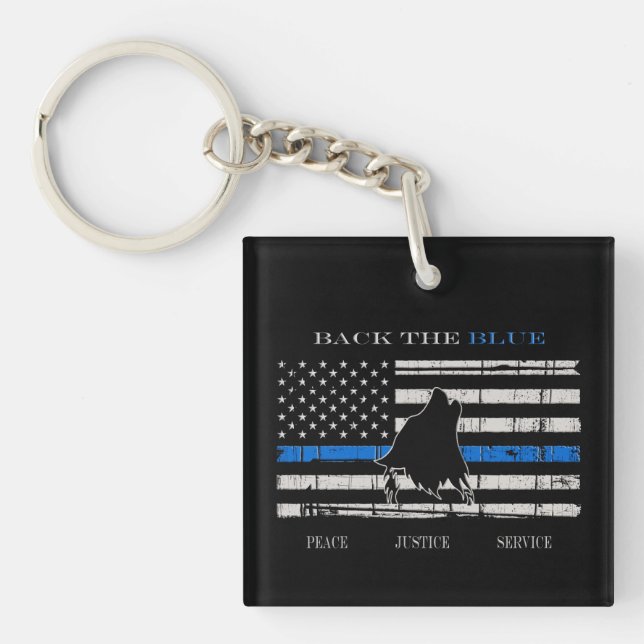Back the Blue Key Ring (Front)