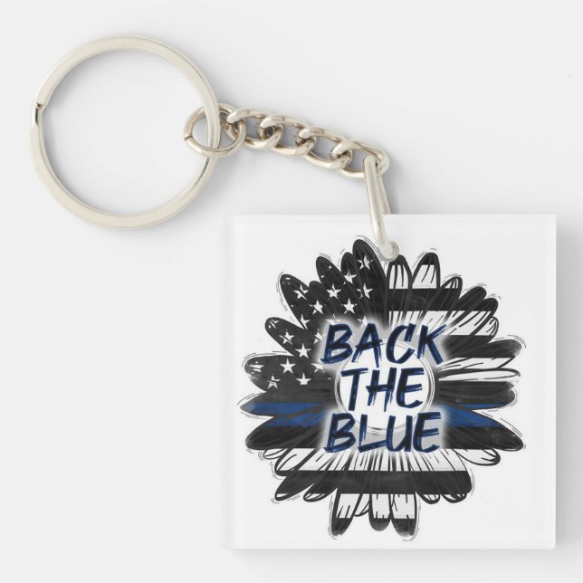 Back the Blue Key Ring (Front)