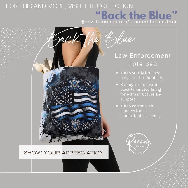 Back the Blue Law Enforcement Tote Bag (Creator Uploaded)