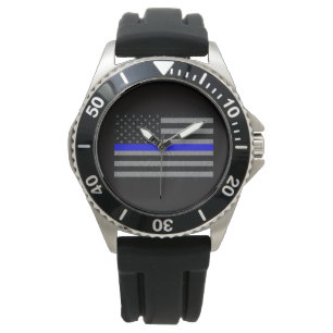 BACK THE BLUE MEN'S SUPPORT POLICE WATCH