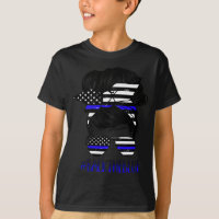 Back The Blue Messy Bun Thin Blue Line Police Supp