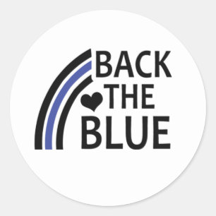 Back The Blue Police Rainbow Classic Round Sticker
