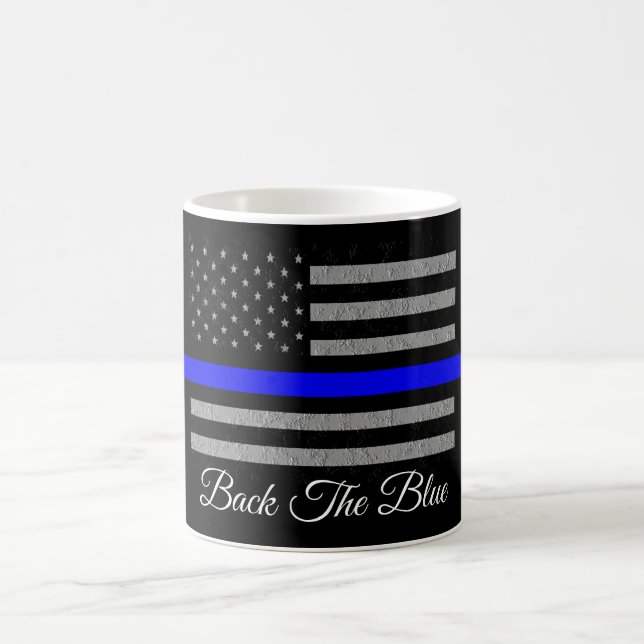 BACK THE BLUE SUPPORT POLICE COFFEE MUG (Center)
