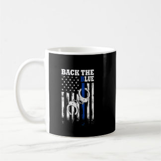 Back The Blue Thin Blue Line Flag New York Police  Coffee Mug