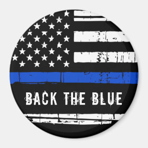 Back The Blue Thin Blue Line Police  Magnet