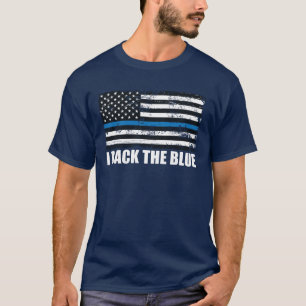 Back the Blue Thin blue line USA Flag MAGA WWG1WA T-Shirt