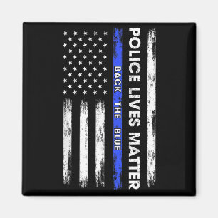 Back The Blue Thin Blue Line USA Flag Police Lives Magnet