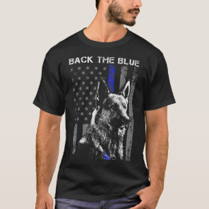 Back The Blue Thins Blue Lines Flag German Shepher T-Shirt