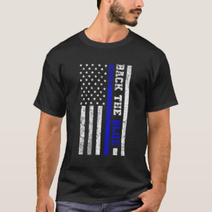 Back The Blue Usa Flag Blue Line United States Pol T-Shirt