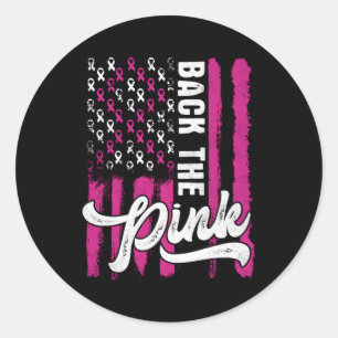 Back The K Breast Cancer Awareness Usa Flag S Classic Round Sticker