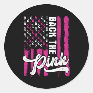 Back The K Breast Cancer Awareness Usa Flag S Classic Round Sticker