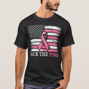 Back the Pink American Flag Breast Cancer Month T-Shirt
