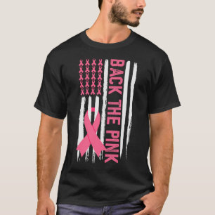 Back the Pink American Flag Breast Cancer Support T-Shirt
