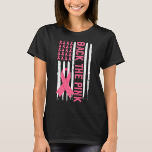 Back the Pink American Flag Breast Cancer Support T-Shirt