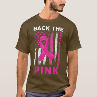 Back The Pink Breast Cancer Awareness American Fla T-Shirt