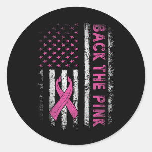 Back The Pink Breast Cancer Awareness Flag Toddler Classic Round Sticker