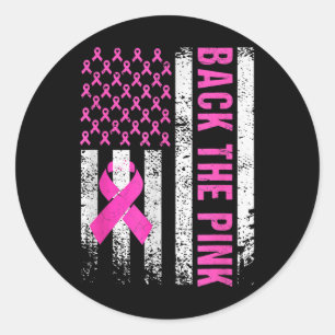 Back The Pink Breast Cancer Awareness Flag Toddler Classic Round Sticker