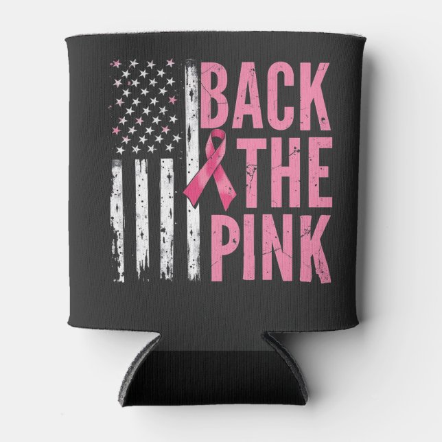 Back the Pink Breast Cancer Awareness Month  Can Cooler (Front)