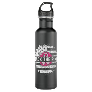 Back The Pink Daisy Flower Breast Cancer Awareness 710 Ml Water Bottle