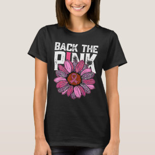 Back The Pink Ribbon Sunflower Breast Cancer T-Shirt