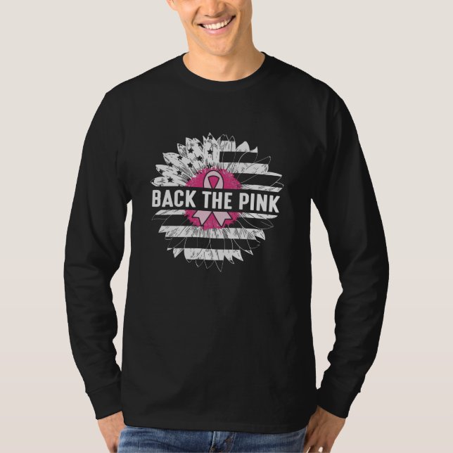 Back The Pink Sunflower Breast Cancer Awareness T-Shirt (Front)
