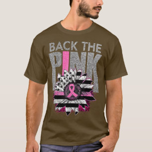 Back The Pink Sunflower Flag Ribbon Breast Cancer T-Shirt