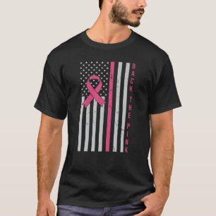 Back The Pink USA Flag Breast Cancer Awareness T-Shirt
