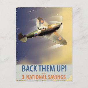 Back them up! WW2 poster Postcard