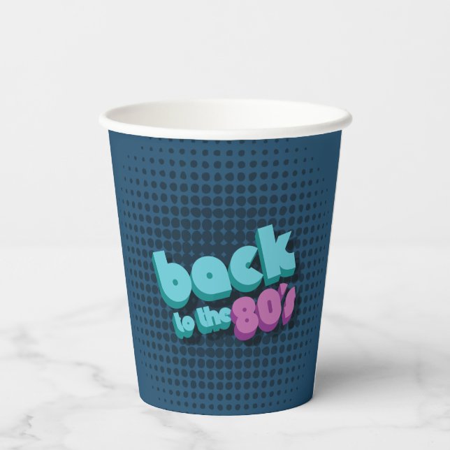 Back to 80s Retro Groovy Hippie Birthday  Paper Cups (Back)