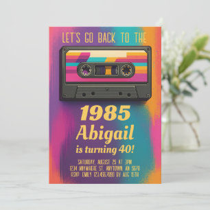 Back to 80's Vintage Birthday Invite