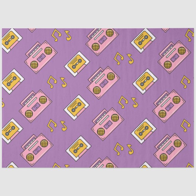 Back to 90s - Colourful Y2K Casette Player Tissue Paper (Front)